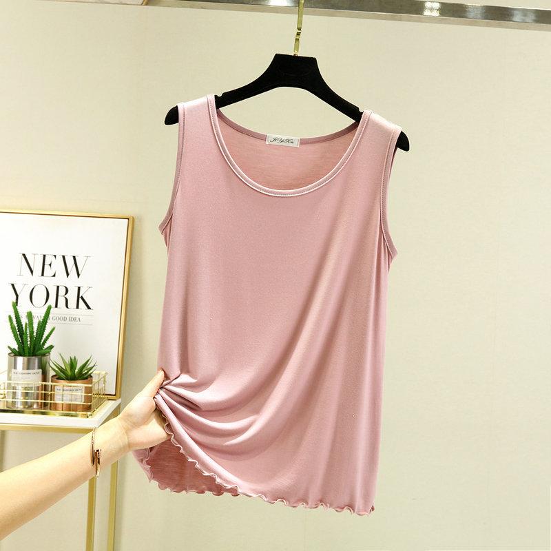 Women's Crew Neck Sleeveless Tank Top Loose Casual Modal Knit Vest Spring Autumn Plus Size Basic Undershirt