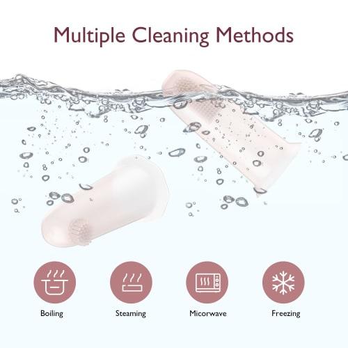 Momcosy Silicone Finger Toothbrush for Babies, Baby Finger Toothbrush for Training, Infant Oral Cleaner, Silicone Toothbrush, 2 Pieces