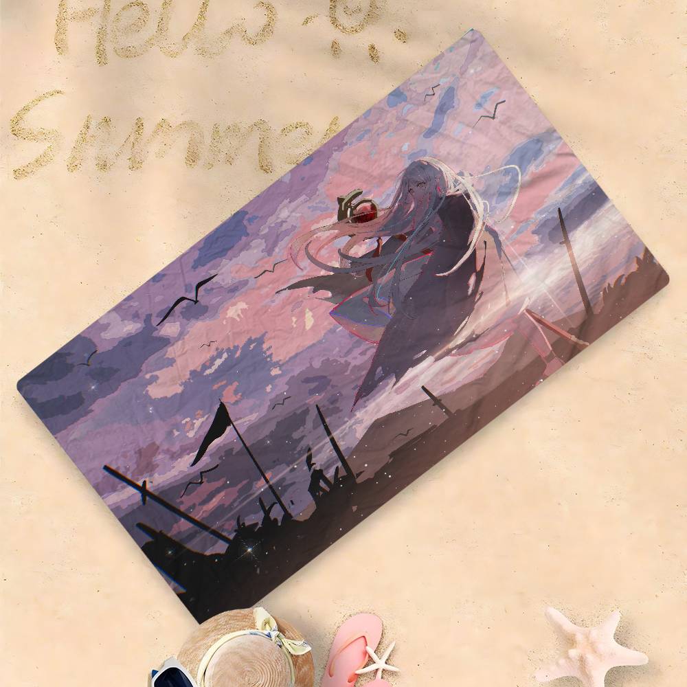 Japanese F-Frieren Anime Microfiber Beach Towel Absorbent Quick dry Soft Yoga Swimming Resort Mountain Climbing Towel