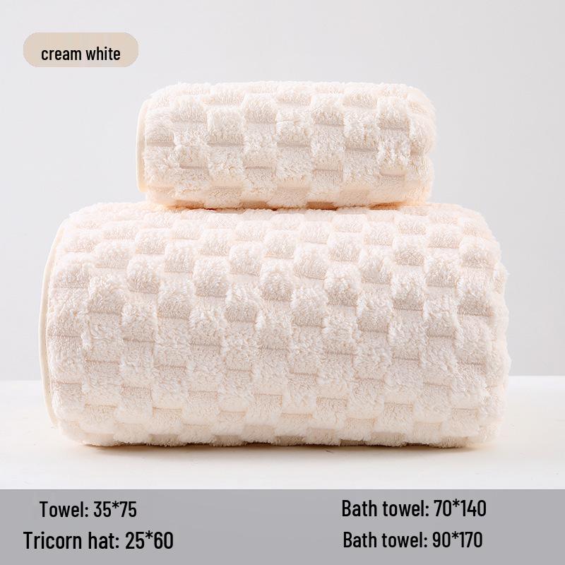 Cloud Velvet Oversized Quick Drying Bath Towel - Thick, Absorbent, Coral Fleece