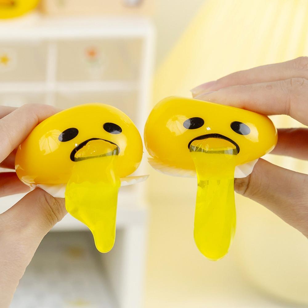 

2pcs Funny Vomiting Egg Yolk Stress Ball - Squeeze Toy for Anxiety Relief, Squishy Fidget Sensory Toy for Kids & Adults Gag Gift