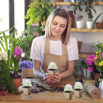 20 Stück/Set, Anzuchttöpfe mit Feuchtigkeitskuppel - Quadratische biologisch abbaubare Anzuchttöpfe - Keimung für Garten Gemüse Blumen