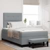 Box Spring Bed with Headboard Light Gray 120 x 190 cm Fabric