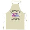 Kitchen Apron - Planetee - Durable Cotton - « C'est La Vie » Print (France) - Adjustable Straps