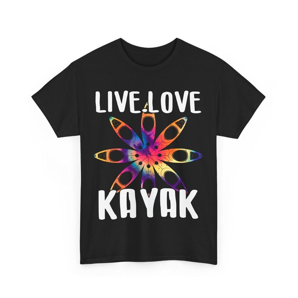 

Live Love Kayak Shirt, Kayaking Kayak Lovers Kayaker Tie Dye T-Shirt 2XL