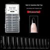 Japanese Teardrop Nail Art: Transparent, Seamless, Full-coverage, Long Almond-shaped Tips. 240 Pieces.