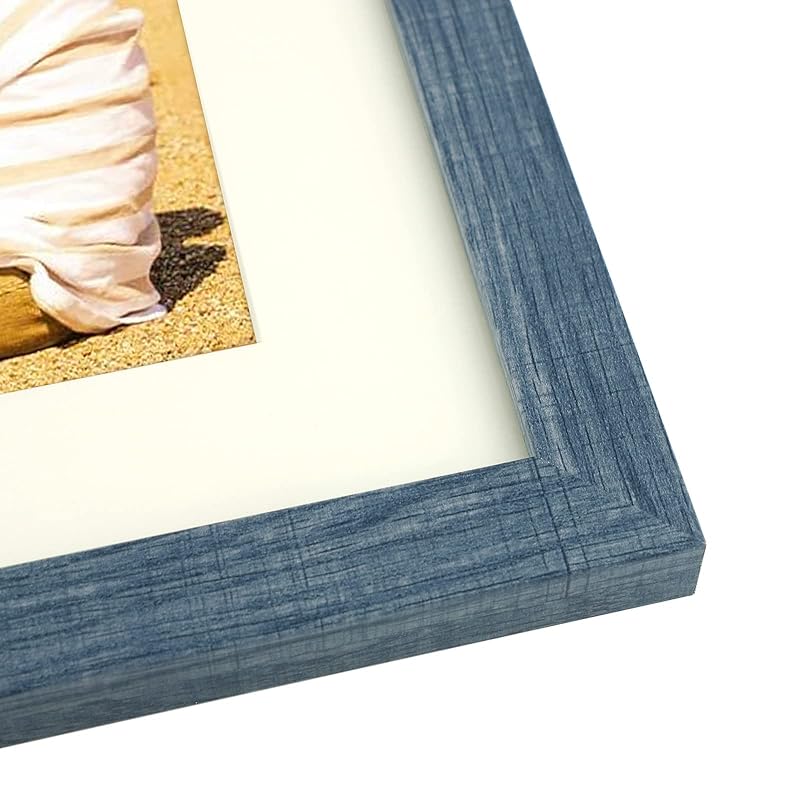Golden State Art, 8x10 Picture Frames with Mat for 5x7 or 8x10 Photo, Composite Wood Glass Frame for Wall & Tabletop (Bl 8x10 (2 Pack) синий
