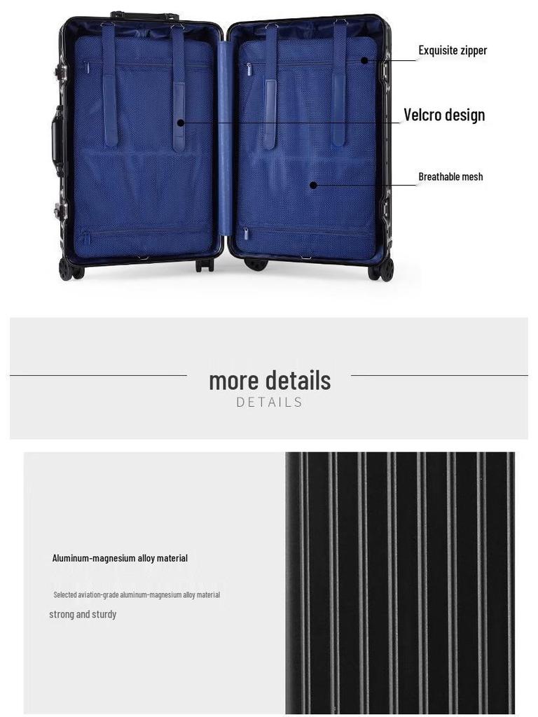 Slightly Flawed Aluminum-Magnesium Carry-on Trolley with Universal Wheels