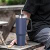 40oz Insulated Stainless Steel Tumbler With Handle Lid Straw Coffee Mug Termos Cup Cold Drink