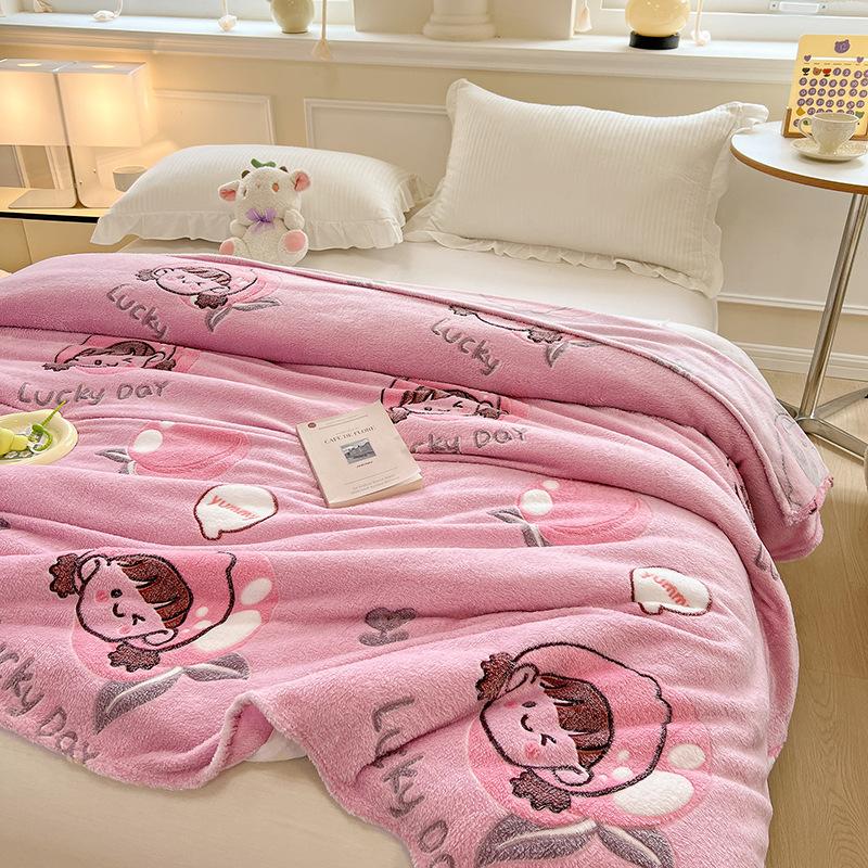 Cute Rainbow Cake Patterns Blanket Snowflake Velvet Blanket 1Pc 100/120/150/180/200 Cm Student Blanket Home/office Blanket