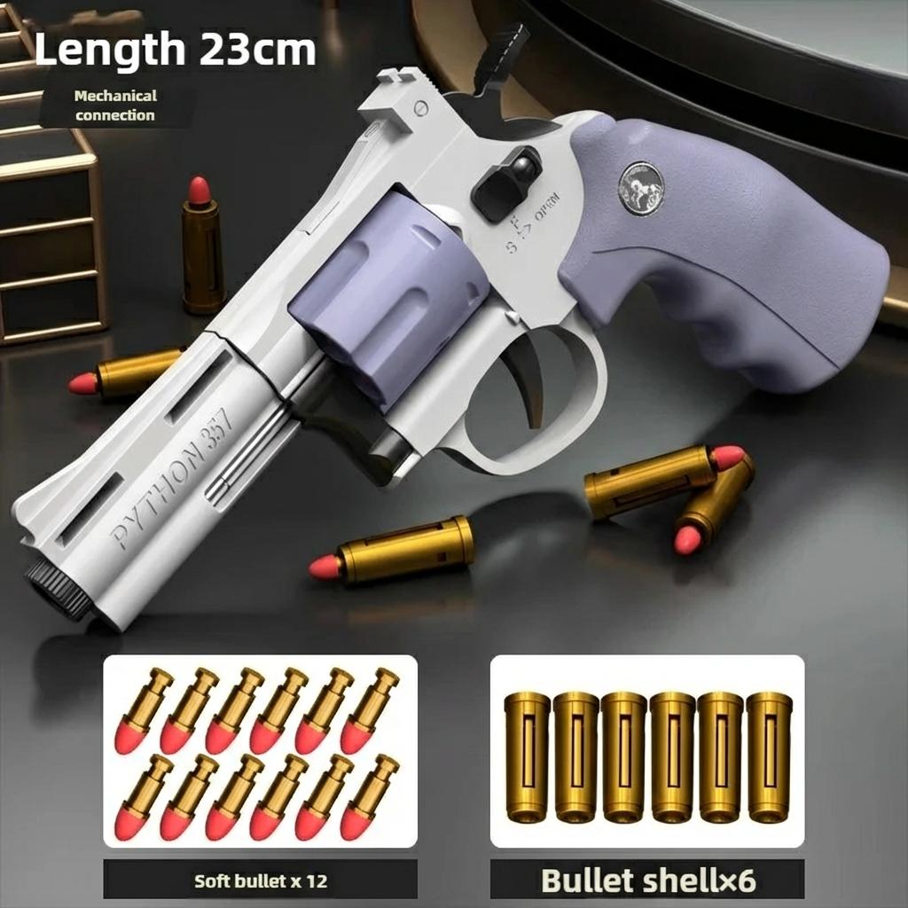 New Magnum Zp-5 357 Long Alloy Revolver Soft Bullet Can Be Fired Pistol Boy Simulation Toy Repeating Pistol Children's gifts