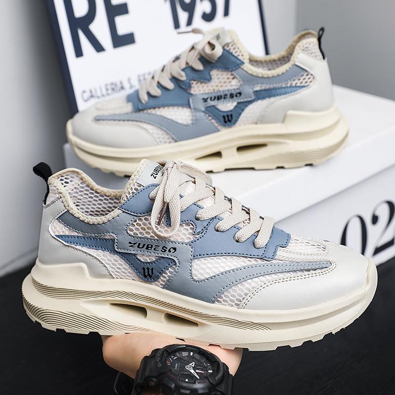 

PARZIVAL 2024 Мужская повседневная обувь Модные прогулочные кроссовки Спортивная обувь для фитнеса Нескользящие кроссовки Холст из ледяного шелка 39 бежевый