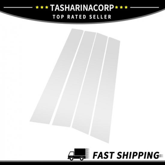 4 Pcs Car Door Pillar Window Trim for Honda City 03-08 Silver Tone