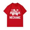 100% Cotton Men's Crew Neck Short Sleeve T-Shirt, Mechanic Tools Gear Graphic Casual Daily Wear Comfortable Soft Breathable Tee for Auto Repair Worker