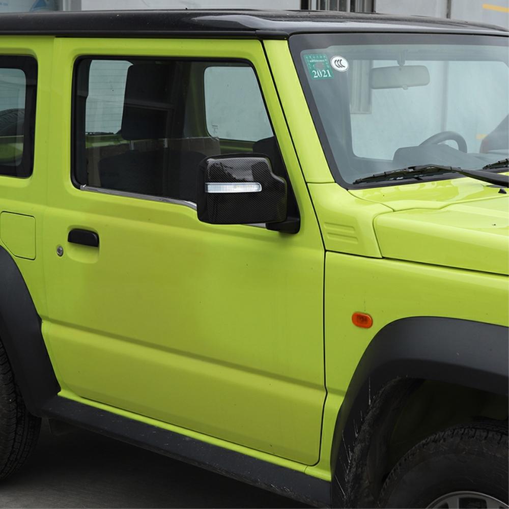 Bilbackspegel Skaldekorationsskydd för Suzuki Jimny 2019 Up Exteriör tillbehör, ABS kolfiber, 2st