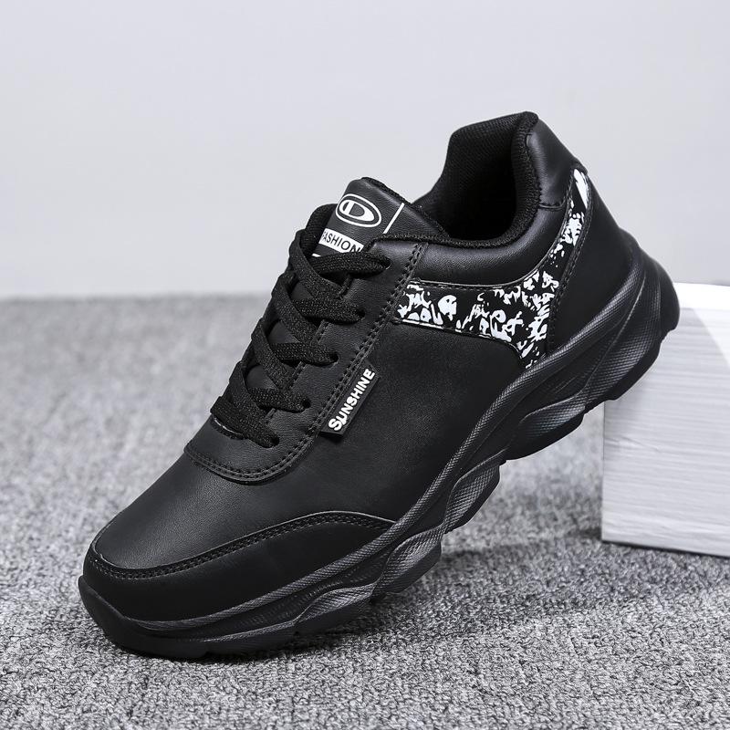 Women's Waterproof Leather Running Shoes - 2026 Winter Collection, Soft Sole, Black, Casual & Athletic.