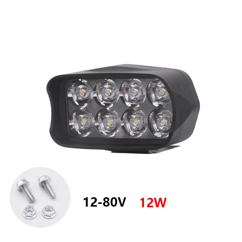 Motorcycle Headlight LED 12V 80V Driving Lights High Brightness 8/12/16/30 LED Waterproof Auxiliary Headlight External Spotlight