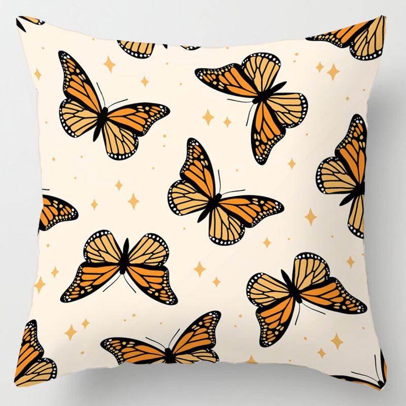 Pillow Bedside Cushion Cushion Butterfly Print Pillow Case Soft Sofa Pillow Office Chair