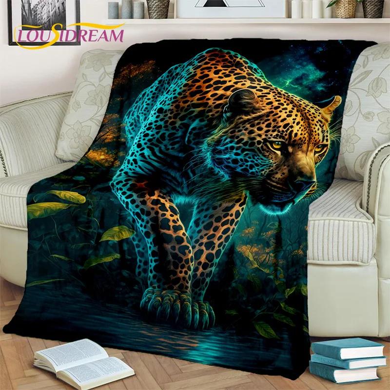 Beast Tiger Lion Leopard Animal Wildlife Cartoon Blanket,Soft Throw Blanket for Home Bedroom Bed Sofa Picnic Cover Blanket Kids