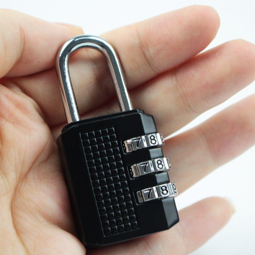 3-stelliges rücksetzbares Kombinations-Vorhängeschloss Gepäckkoffer-Vorhängeschloss Box Schwarz Schloss mit Code Zahlenschloss Schule Turnhalle Schließfach Schuppen 2022