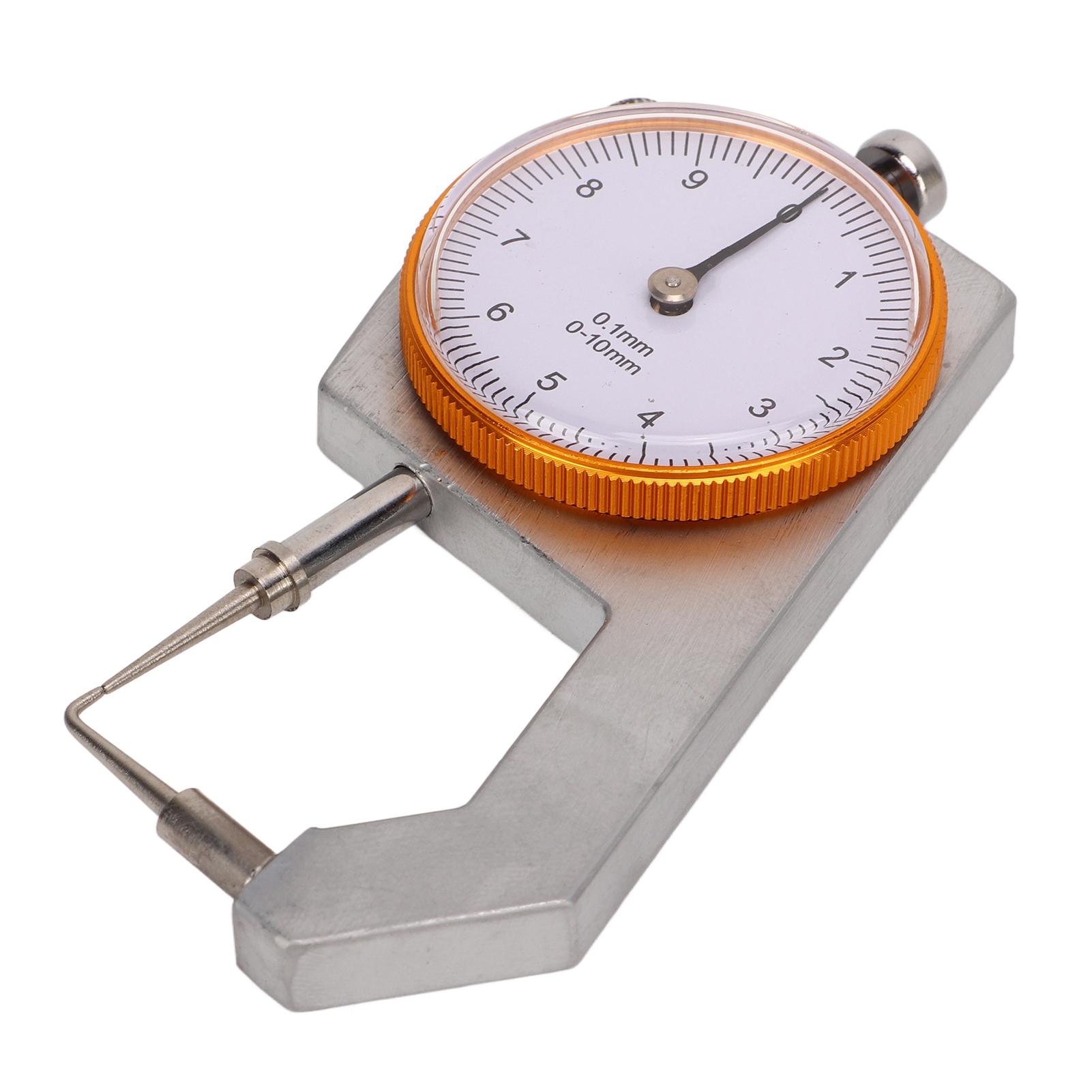 

0 to 10mm Curved Tip Thickness Meter Metal Hand Held Thickness Gauge for Hollow Tube Measurement