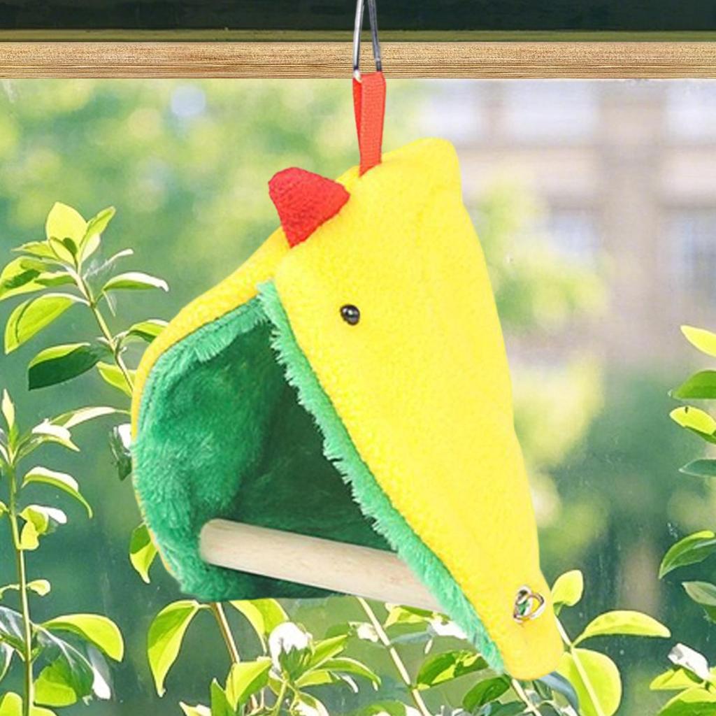 Wooden Triangular Bird Hammock for Cage Hanging Warm Resting Nest Perch for Cockatiels Parakeets Parrot Birds Cage Accessories