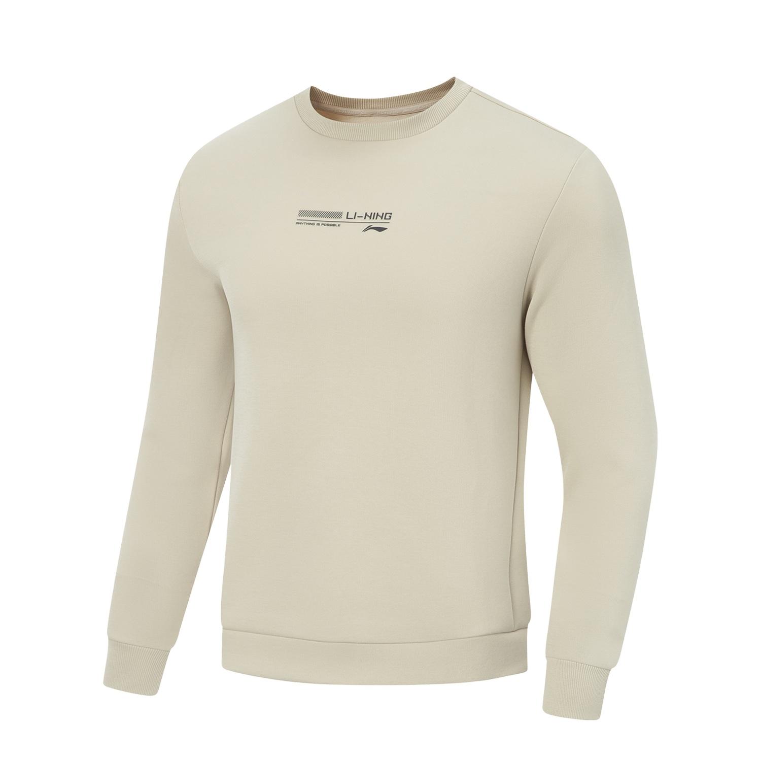 

Li Ning Fitness Series Round Neck Logo Embroidered Sweatshirt Men sweatshirt AWDV615-4 3XL