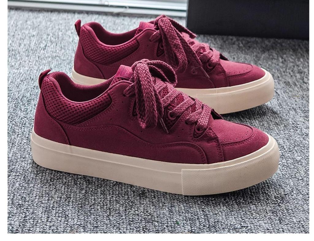 Burgunderfarbene Herren-Trend-Canvas-Sneaker: Vielseitiges, atmungsaktives Mesh für Freizeitsport und Sommer-Style