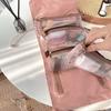 Tragbare einfarbige Kosmetiktasche mit großer Kapazität, Reise-Kulturbeutel, Aufbewahrungstasche für Make-up und Augenbrauenstifte