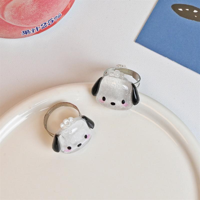 Sanrio Pachacco Melody Cinnamoroll Kuromi Purin Niedliche Ringe Öffnungs Verstellbarer Ring Für Frauen Mädchen Finger Schmuck Accessoires