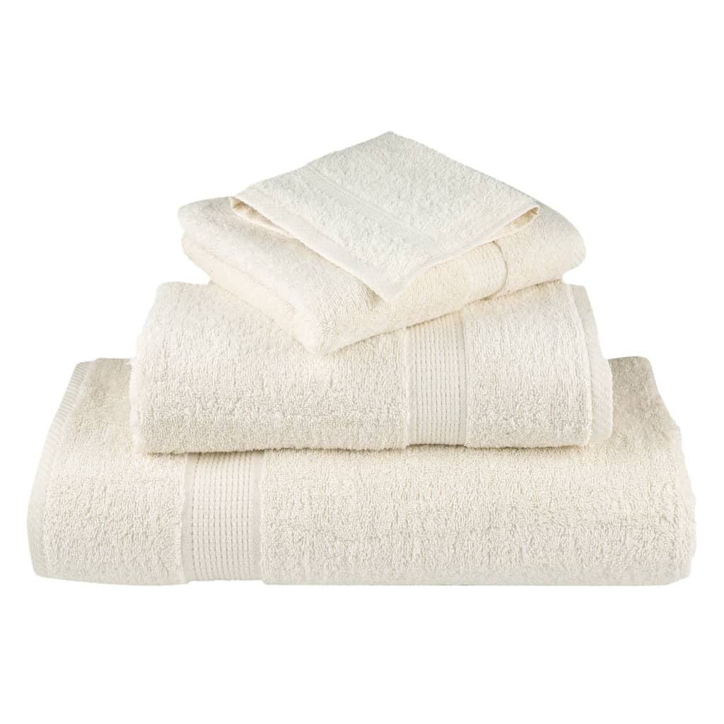 Vidaxl Ręczniki Premium Solund, 10 Szt., Kremowe, 70X140 Cm, 600 G/Cm²