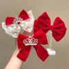 Rote Schleife Band Haar Clip Jahr Haarnadel Kawaii Haar Zubehör Für Frauen Mädchen Frühling Festival Haar Ornament