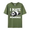 I Hate Mornings Bear Not A Morning Bear Funny Panda Tops Shirts Printed T Shirt Rife Printing Cotton Unisex Tshirts Printing