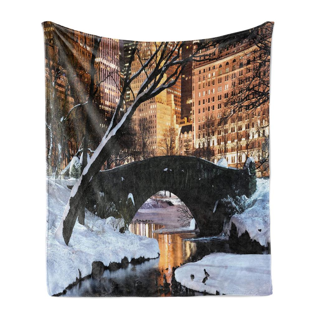 Flannel Blanket New York Print Pattern Nap Thermal Blanket Autumn And Winter Sofa Blanket