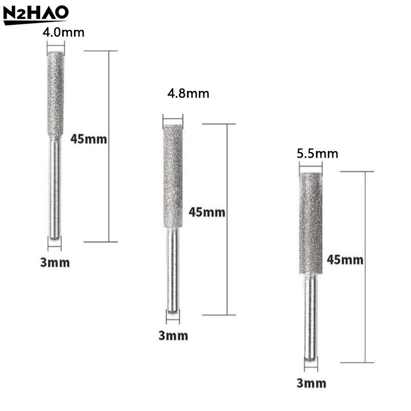 8Pcs Chainsaw Bits Titanium Plated Diamond Sharpener High Hardness Electric Chainsaw File 4/4.8/5.5mm Chainsaw Sharpener Stone