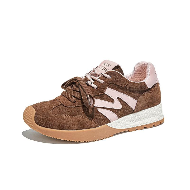 Leather sneakers women's 2025 autumn new platform German training shoes casual outdoor Forrest Gump shoes versatile women's shoes tide