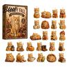 Adventskalender für Jungen 24 Tage Weihnachten 2026, 2D Acryl Lese Katzen/Hunde/Waldtiere Niedliche Katze Kaninchen Ornamente Schmuckstück Countdown Kalender,