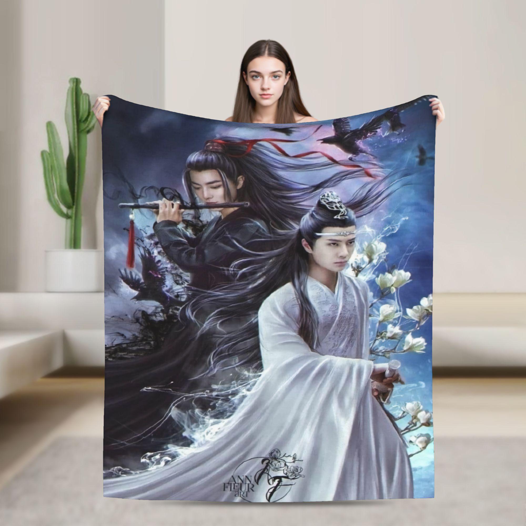 Drama The Untamed xiao zhan yibo Blankets Warm Soft Plush Throw Blanket For Couch Bed Picnic Flannel Bedspread Bed Cover 75x90cm