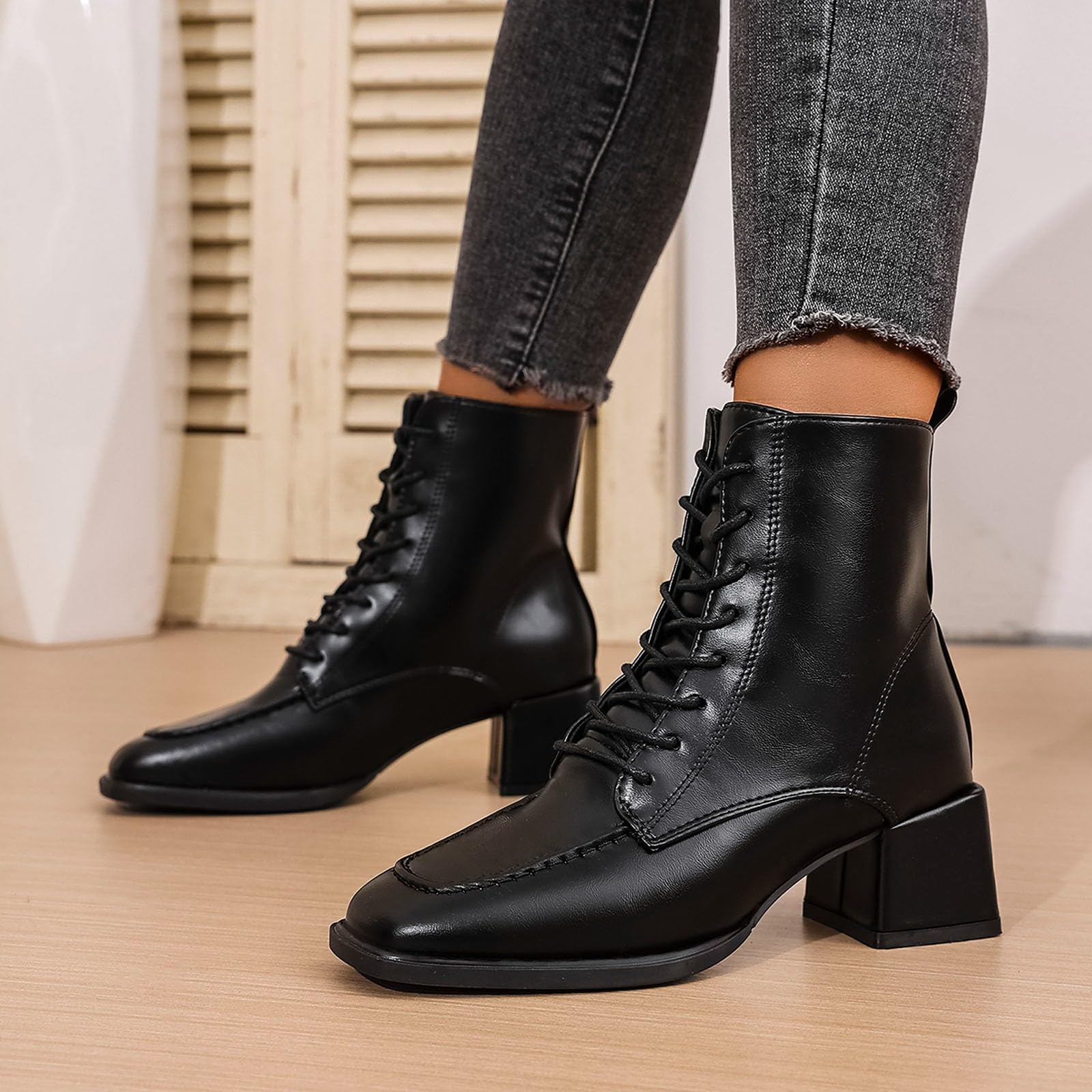Fashionable Plus Size Pointed Toe Strap Boots For Women 38