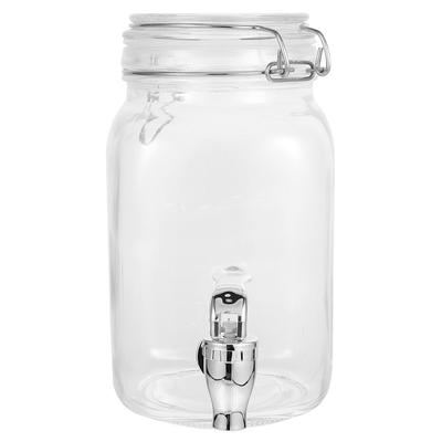 Barattolo per succhi in vetro trasparente spesso da 1/2L, bottiglia di vino spumante da cucina, lattine sigillate, distributore di bevande con rubinetto