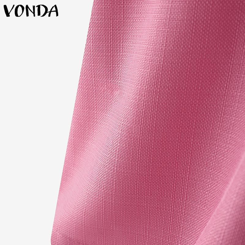 VONDA Summer Women Girls Short Sleeve Front Bow Knot Casual Cropped Elegant Blouse