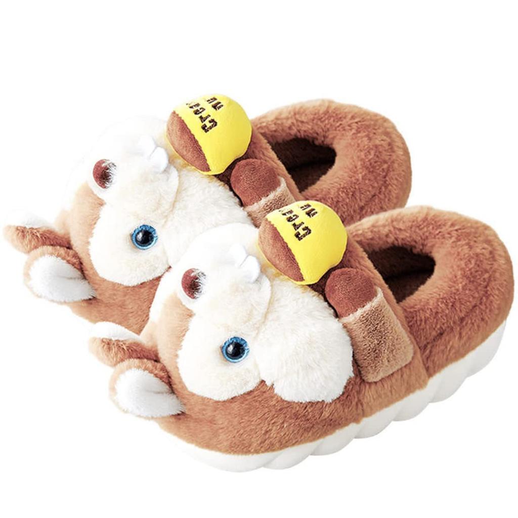 Cute cartoon cotton slippers female winter student home non-slip thick-soled warm plush bag head confinement shoes