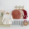 Korean-Style Puff Sleeve Sweater for Girls, 0-5 Years, Autumn Fashion, Knitted Top AY636
