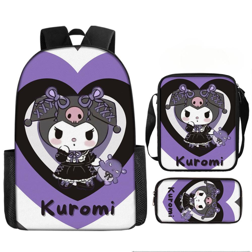 School Bag Student Backpack Cute Girl Lightweight Backpack Large Capacity Three-Piece Backpack