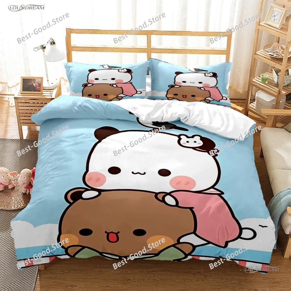 BuBu-Bear Cartoon Anime Cute All Season Duvet Cover kawaii Bedding set Soft Quilt Cover and Pillowcases SingleDoubleQueenKing