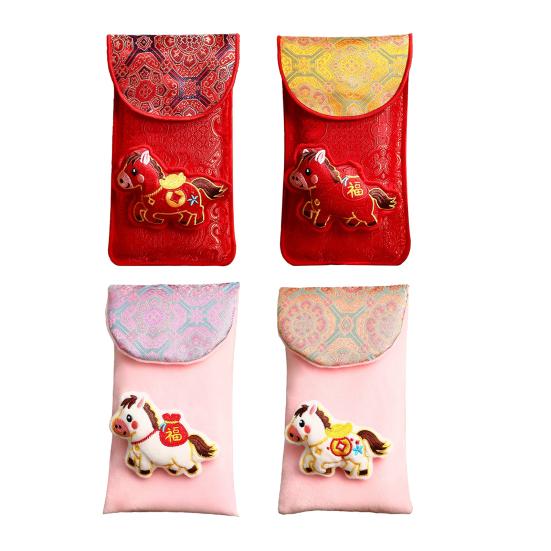 Chinese New Year Red Envelope Fabric Lucky Money Pockets for Cash