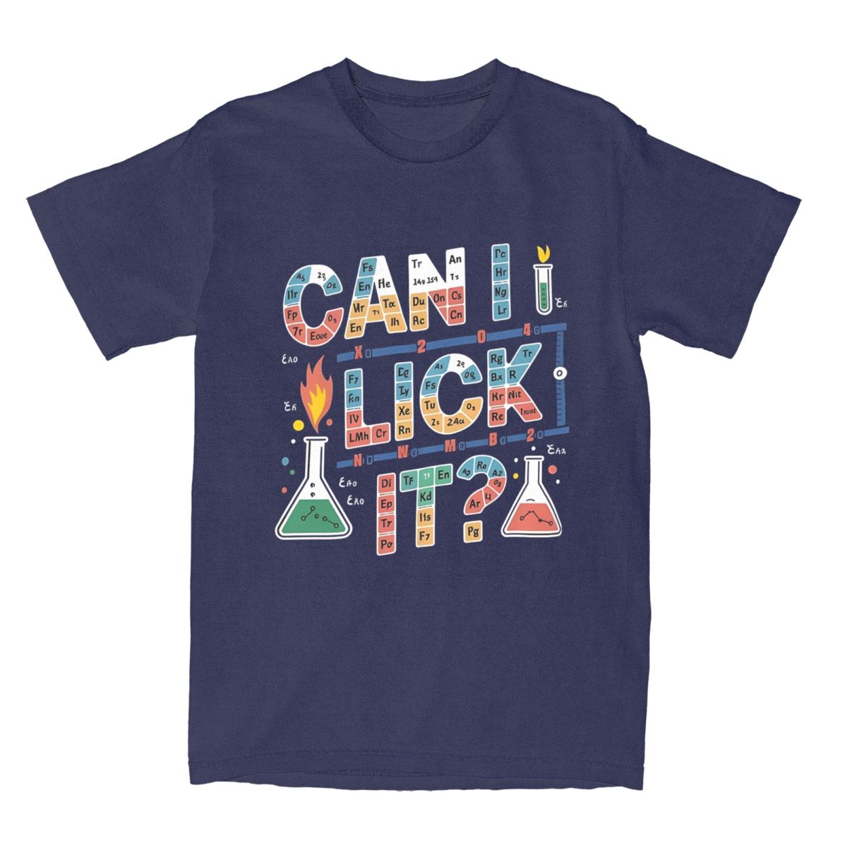 

Kawaii Can I Lick It Periodic Table Meme T-Shirt Men s Crewneck Short Sleeve Tops Cotton Summer TopsTops 4XL