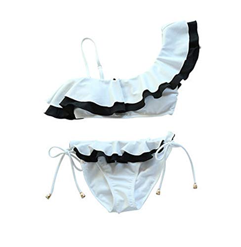 [PureAribon] One-Shoulder Frill Bikini, TOKYO GOODS MARKET (White, M)