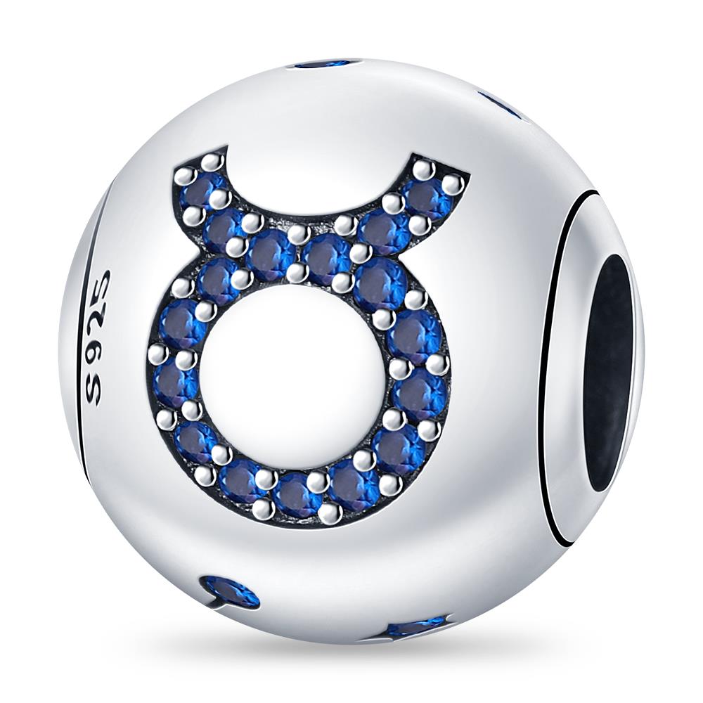 Charm Plata Authentic 12 constellation beads Water, Earth, Fire and wind round bead charm Compatible With 3MM bracelet key chain