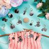NBEADS 16 Pcs Black Cat Stitch Markers, Alloy Enamel Crochet Stitch Markers with Removable 304 Stainless Steel Leverback Clasp